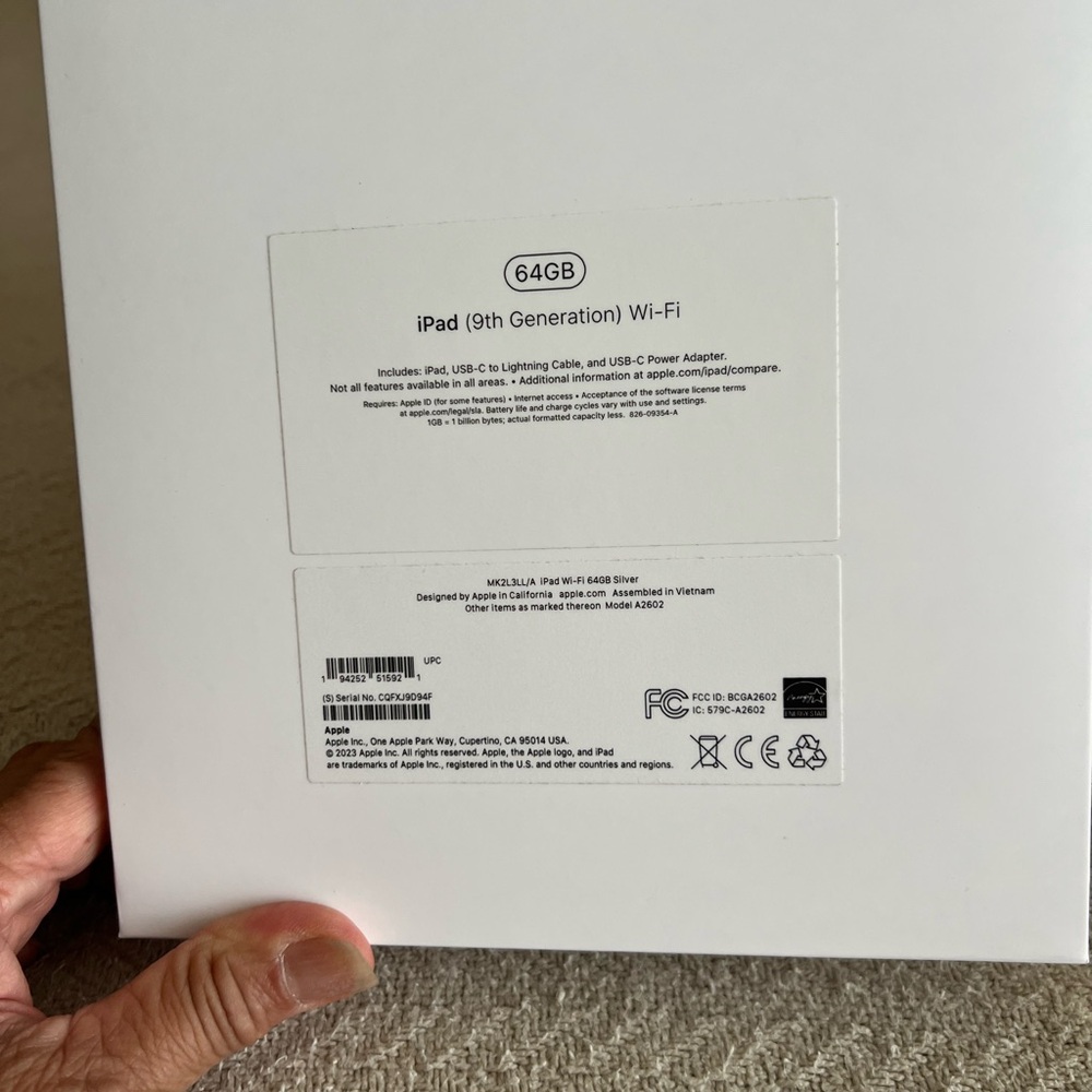 Apple iPad 9th Generation 64GB Wi-Fi in Sleek Silver